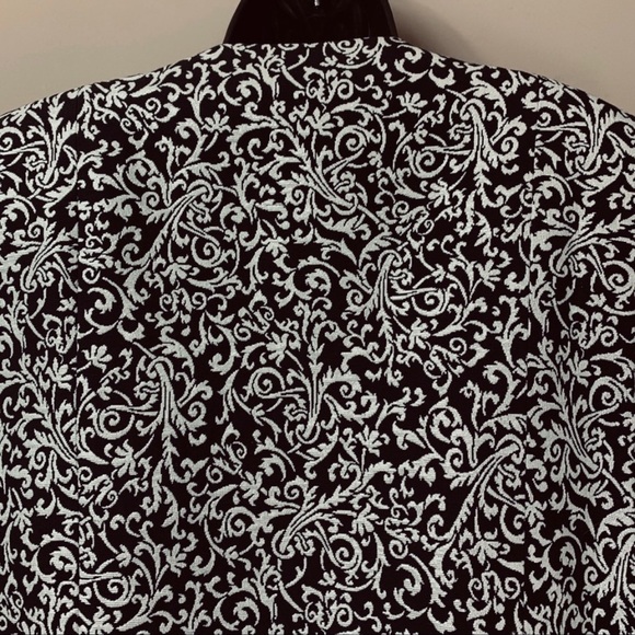 Alfred Dunner Blue Silver Brocade Vintage Padded Shoulder Suit Jacket - Picture 5 of 9